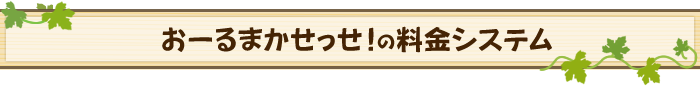 おーるまかせっせ!の料金は明瞭です!